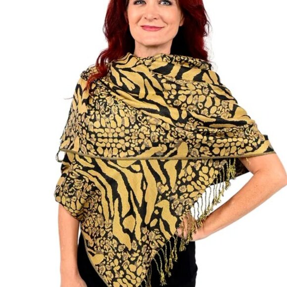 Pashmina Cashmere Print Shawl/ Scarf - Picture 1 of 11